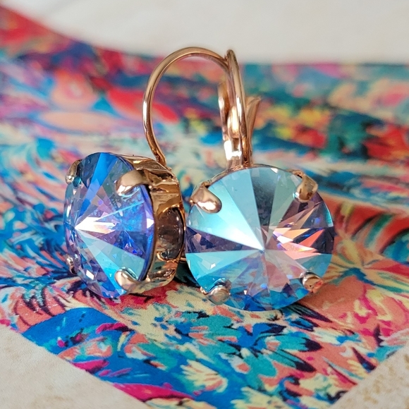 Austrian Crystal Earrings in Rose Gold - Picture 6 of 9